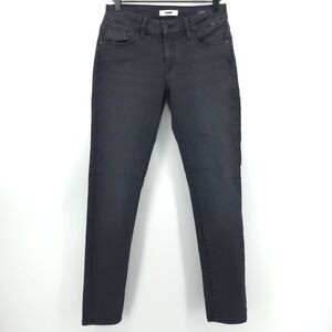 Mavi Women Jeans Alexa 28x30 Black Mid Rise Skinny Faded Denim